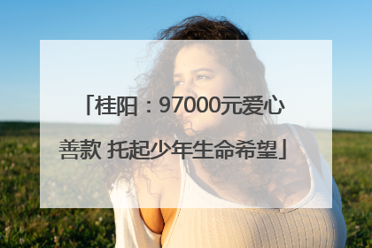 桂阳：97000元爱心善款 托起少年生命希望