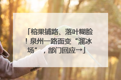 榕果铺路、落叶糊脸！泉州一路面变“溜冰场”，部门回应→