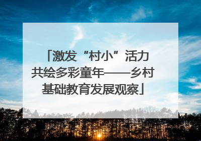激发“村小”活力 共绘多彩童年——乡村基础教育发展观察