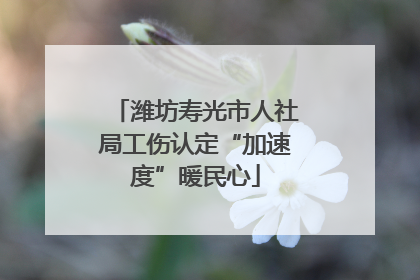 潍坊寿光市人社局工伤认定“加速度”暖民心