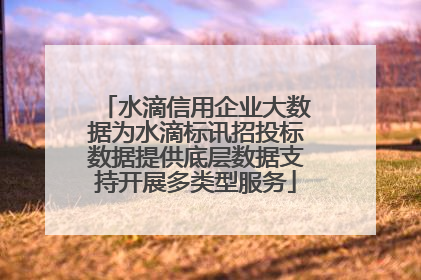 水滴信用企业大数据为水滴标讯招投标数据提供底层数据支持开展多类型服务
