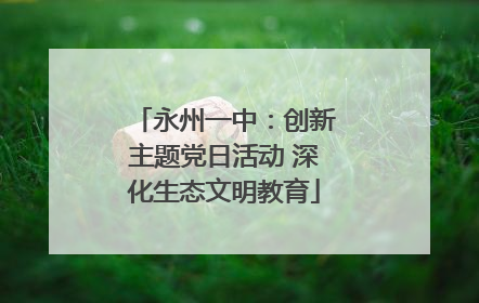 永州一中：创新主题党日活动 深化生态文明教育