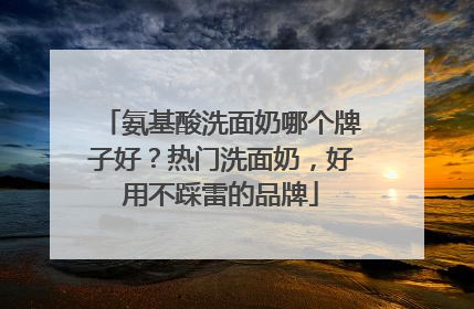 氨基酸洗面奶哪个牌子好？热门洗面奶，好用不踩雷的品牌