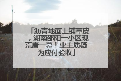 沥青地面上铺草皮，湖南邵阳一小区现荒唐一幕！业主质疑为应付验收