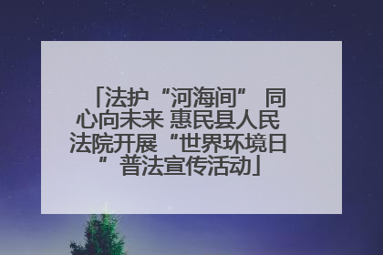 法护“河海间” 同心向未来 惠民县人民法院开展“世界环境日”普法宣传活动