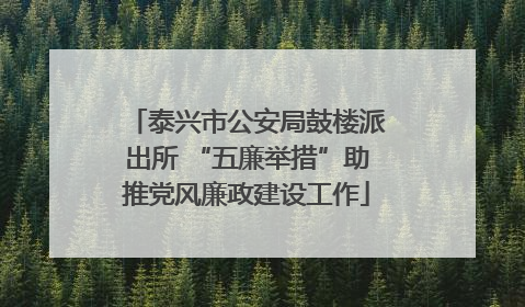 泰兴市公安局鼓楼派出所 “五廉举措”助推党风廉政建设工作