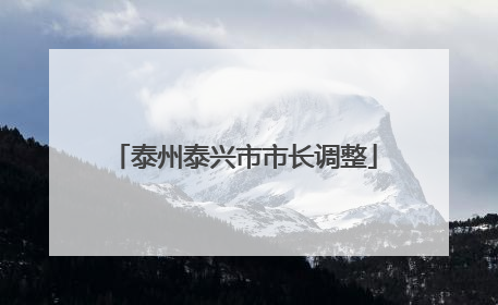 泰州泰兴市市长调整