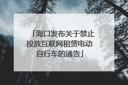 海口发布关于禁止投放互联网租赁电动自行车的通告