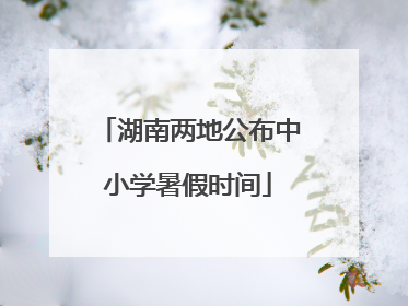 湖南两地公布中小学暑假时间