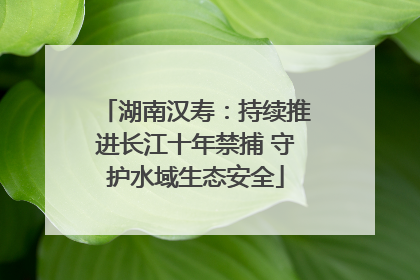 湖南汉寿：持续推进长江十年禁捕 守护水域生态安全