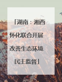 湖南：湘西怀化联合开展改善生态环境民主监督