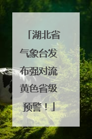 湖北省气象台发布强对流黄色省级预警！