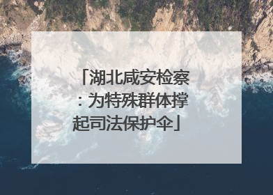 湖北咸安检察：为特殊群体撑起司法保护伞
