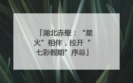 湖北赤壁：“星火”相伴，拉开“七彩假期”序幕