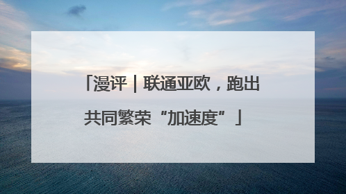 漫评｜联通亚欧，跑出共同繁荣“加速度”