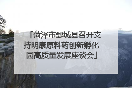 菏泽市鄄城县召开支持明康原料药创新孵化园高质量发展座谈会