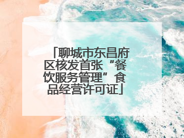 聊城市东昌府区核发首张“餐饮服务管理”食品经营许可证