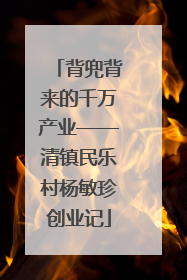 背兜背来的千万产业——清镇民乐村杨敏珍创业记