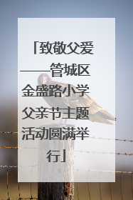 致敬父爱——管城区金盛路小学父亲节主题活动圆满举行