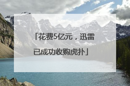 花费5亿元，迅雷已成功收购虎扑