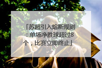 苏超引入熔断规则：单场净胜球超过8个，比赛立即终止