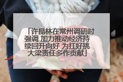 许昆林在常州调研时强调 加力推动经济持续回升向好 为扛好挑大梁责任多作贡献