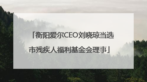 衡阳爱尔CEO刘晓琼当选市残疾人福利基金会理事