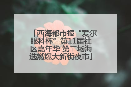 西海都市报“爱尔眼科杯”第11届社区嘉年华 第二场海选燃爆大新街夜市