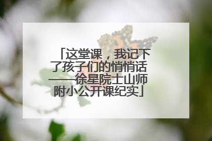 这堂课，我记下了孩子们的悄悄话——徐星院士山师附小公开课纪实
