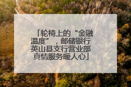 轮椅上的“金融温度”，邮储银行英山县支行营业部真情服务暖人心