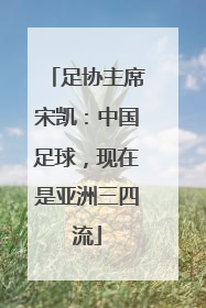 足协主席宋凯：中国足球，现在是亚洲三四流