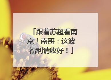 跟着苏超看南京！南哥：这波福利请收好！
