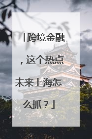 跨境金融，这个热点未来上海怎么抓？