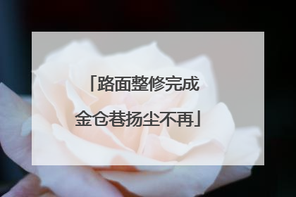 路面整修完成 金仓巷扬尘不再