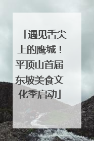 遇见舌尖上的鹰城！平顶山首届东坡美食文化季启动