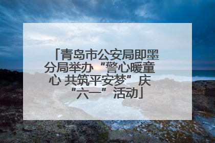 青岛市公安局即墨分局举办“警心暖童心 共筑平安梦”庆“六一”活动