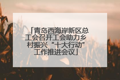 青岛西海岸新区总工会召开工会助力乡村振兴“十大行动”工作推进会议