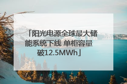 阳光电源全球最大储能系统下线 单柜容量破12.5MWh
