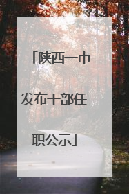 陕西一市发布干部任职公示