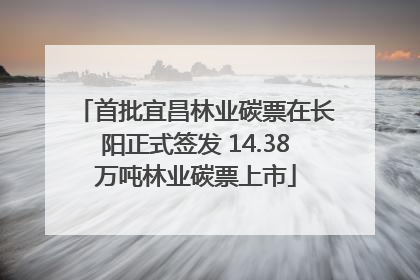 首批宜昌林业碳票在长阳正式签发 14.38万吨林业碳票上市