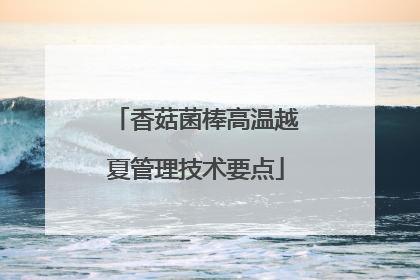 香菇菌棒高温越夏管理技术要点