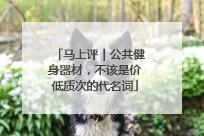 马上评｜公共健身器材，不该是价低质次的代名词