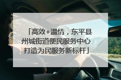 高效+温情，东平县州城街道便民服务中心打造为民服务新标杆