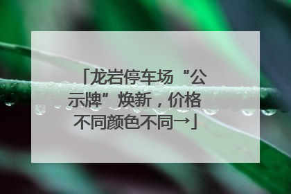 龙岩停车场“公示牌”焕新，价格不同颜色不同→