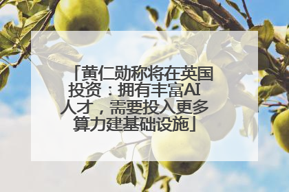 黄仁勋称将在英国投资：拥有丰富AI人才，需要投入更多算力建基础设施