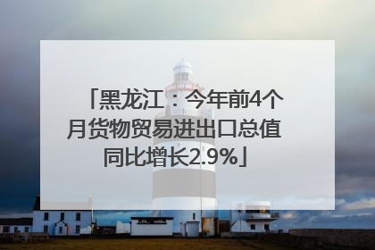 黑龙江：今年前4个月货物贸易进出口总值同比增长2.9%