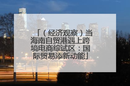 （经济观察）当海南自贸港遇上跨境电商综试区：国际贸易添新动能