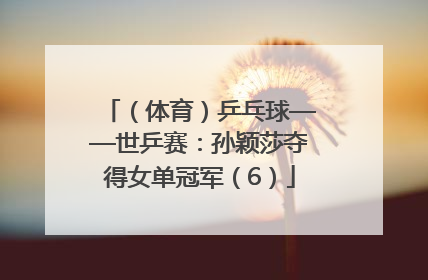 （体育）乒乓球——世乒赛：孙颖莎夺得女单冠军（6）