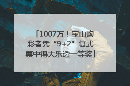 1007万！宝山购彩者凭“9+2”复式票中得大乐透一等奖