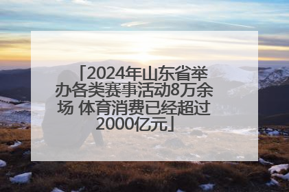 2024年山东省举办各类赛事活动8万余场 体育消费已经超过2000亿元